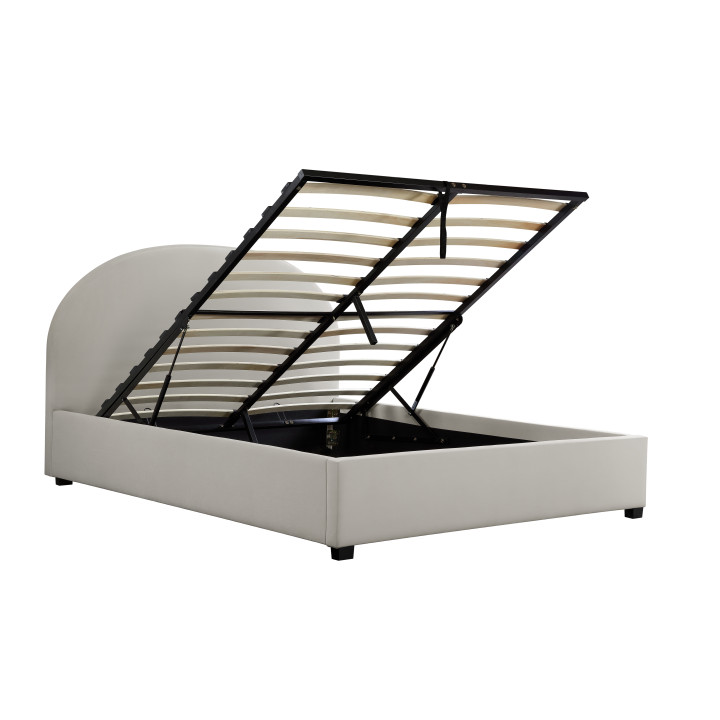 Lit coffre arrondie 160 x 200 cm écru 66103