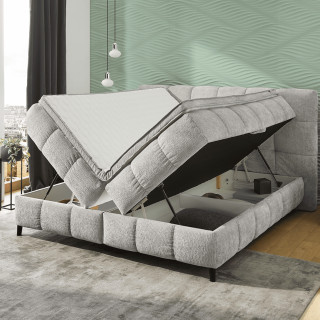 Lit Boxspring 180 cm Molly chenille gris clair