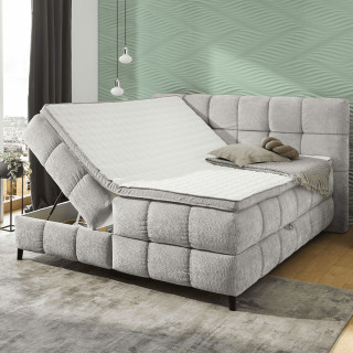 Lit Boxspring 180 cm Molly chenille gris clair