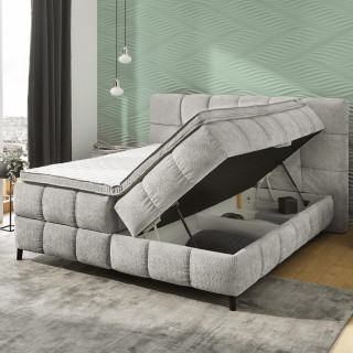 Lit Boxspring 180 cm Molly chenille gris clair