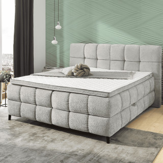 Lit Boxspring 180 cm Molly chenille gris clair