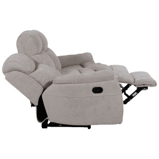 Canapé 3 places 2 relax manuels Orion taupe
