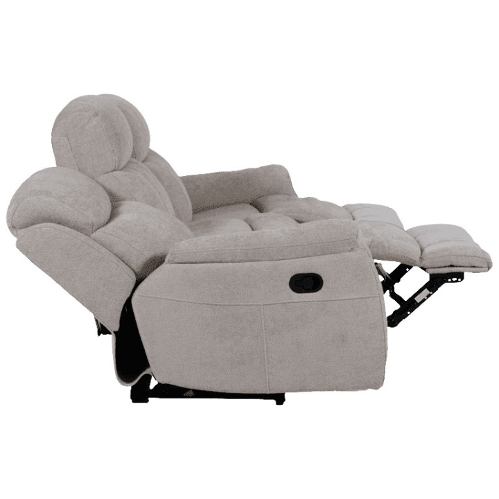 Canapé 3 places 2 relax manuels Orion taupe