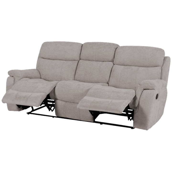 Canapé 3 places 2 relax manuels Orion taupe