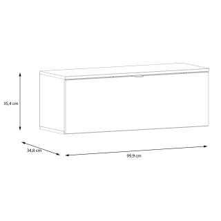 Meuble tv suspendu 100 cm Libertad blanc brillant