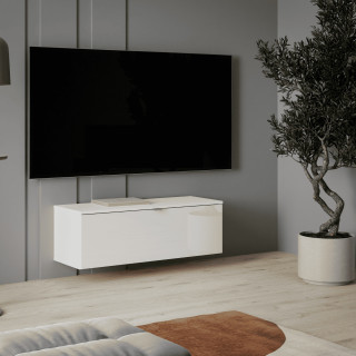 Meuble tv suspendu 100 cm Libertad blanc brillant