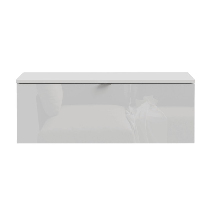 Meuble tv suspendu 100 cm Libertad blanc brillant