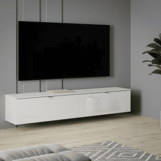 Meuble tv suspendu 180 cm Libertad blanc brillant