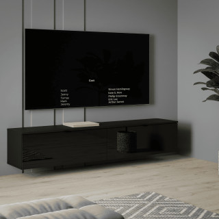 Meuble tv suspendu Libertad noir brillant