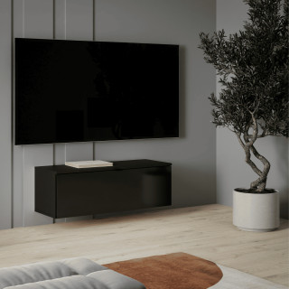 Meuble tv Libertad noir brillant