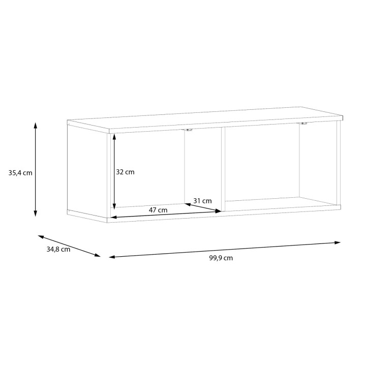 Meuble tv suspendu 100 cm Libertad Artisan / blanc