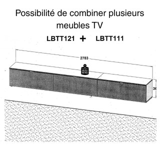 Meuble tv suspendu 100 cm Libertad Artisan / blanc