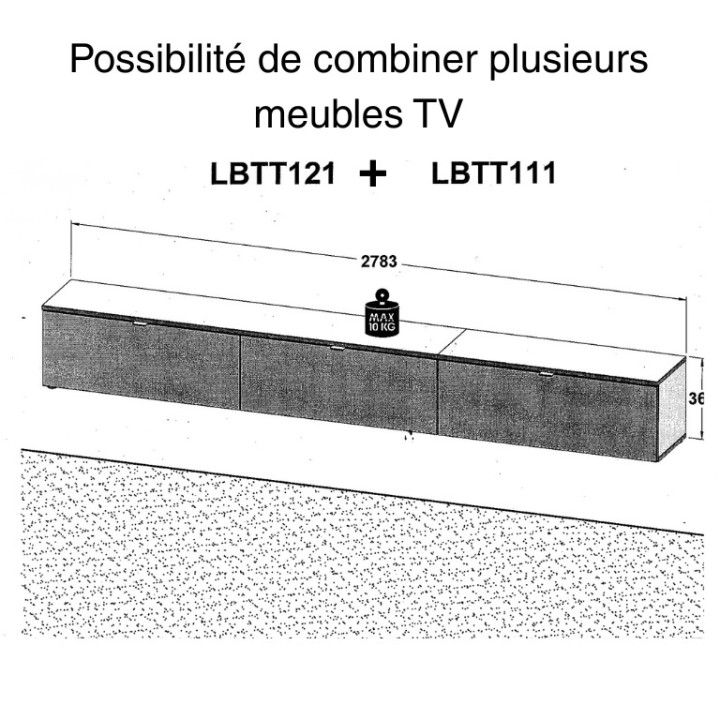 Meuble tv suspendu 100 cm Libertad Artisan / blanc
