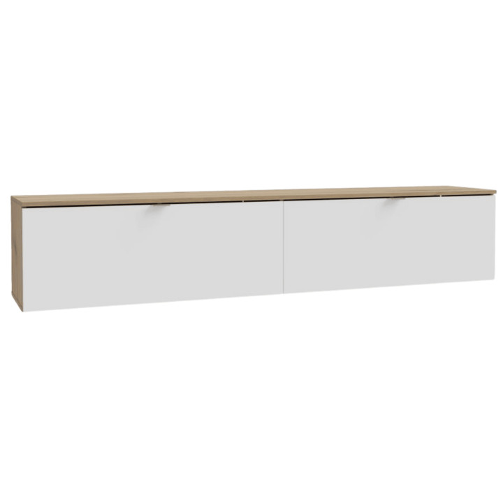 Meuble tv suspendu Libertad 180 cm artisan et blanc