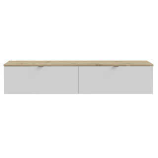 Meuble tv suspendu Libertad 180 cm artisan et blanc