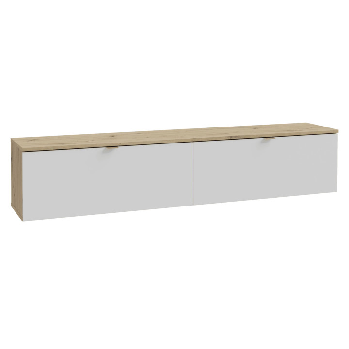 Meuble tv suspendu Libertad 180 cm artisan et blanc