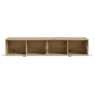 Meuble tv suspendu Libertad 180 cm artisan et blanc