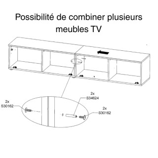 Meuble tv suspendu 100 cm Libertad sable
