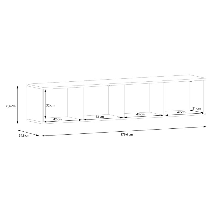 Meuble tv suspendu Libertad 180 cm sable