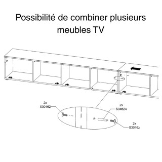 Meuble tv suspendu Libertad 180 cm sable
