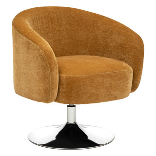 Edith - Fauteuil pivotant chenille ocre