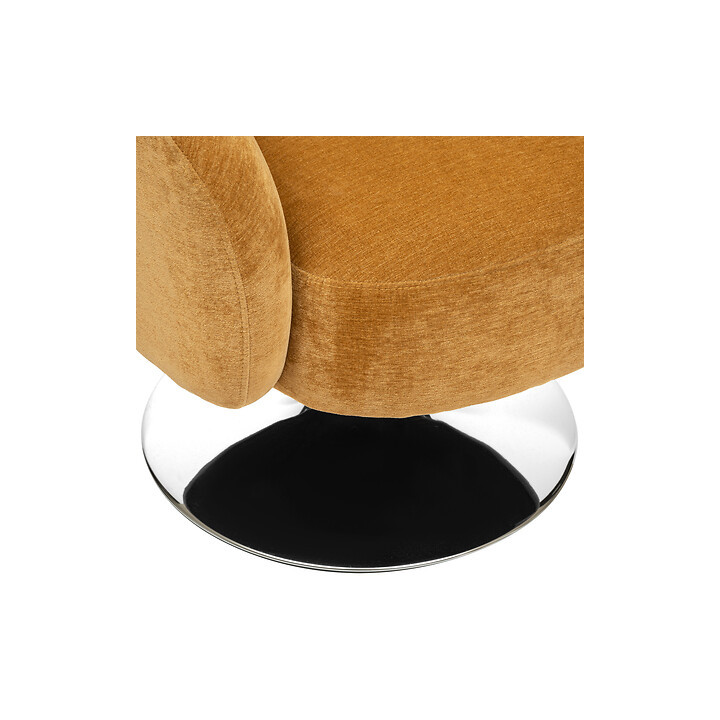 Edith - Fauteuil pivotant chenille ocre