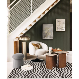 Fauteuil Pivotant Edith bouclette blanc