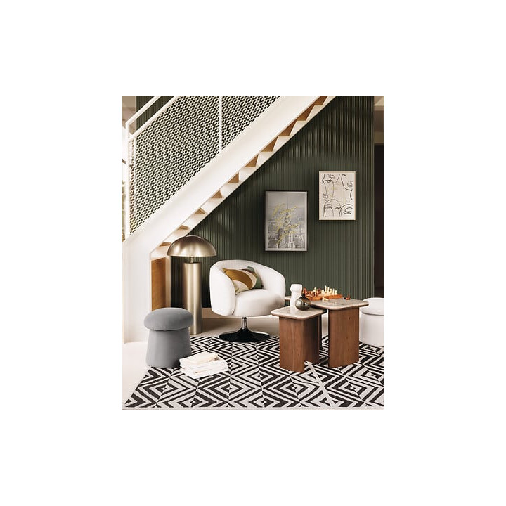 Fauteuil Pivotant Edith bouclette blanc