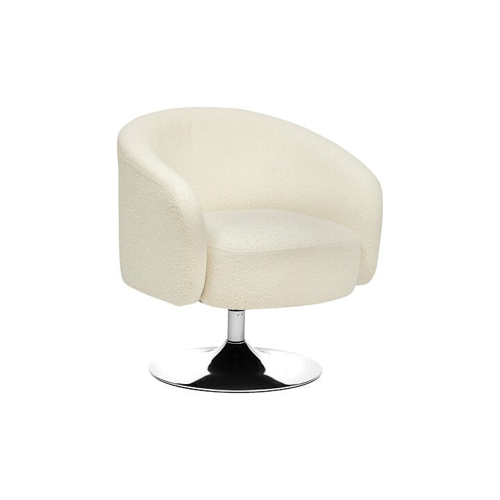Fauteuil Pivotant Edith bouclette blanc
