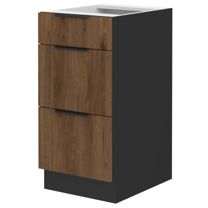 Bas 60 cm 3 tiroirs Monza noyer