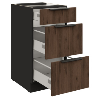 Bas 60 cm 3 tiroirs Monza noyer