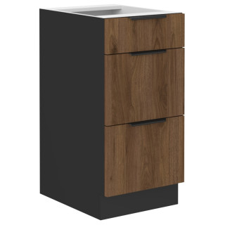 Bas 60 cm 3 tiroirs Monza noyer