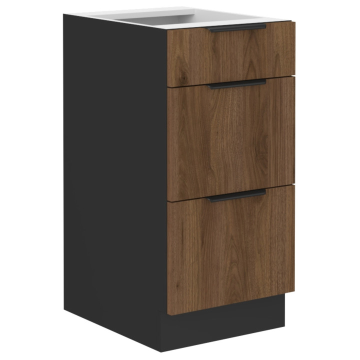 Bas 60 cm 3 tiroirs Monza noyer