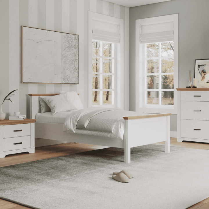 Lit 90 x 200 cm Maluno blanc