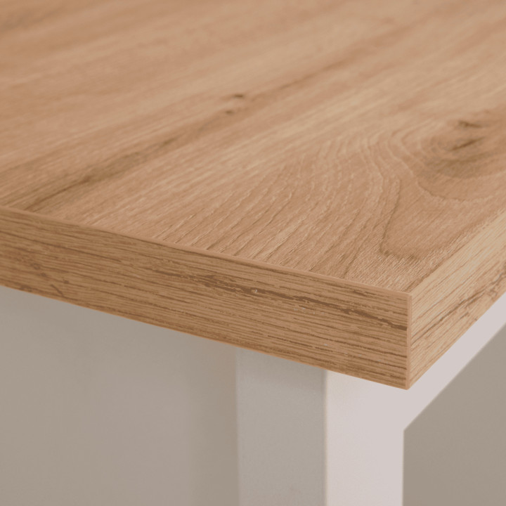 Table bar avec rangement  Emmilia Chêne artisan et cachemire