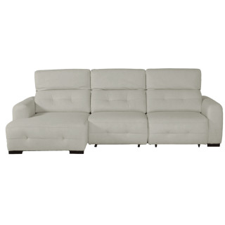 Salon d'angle gauche Saphire avec assise coulissantes blanc