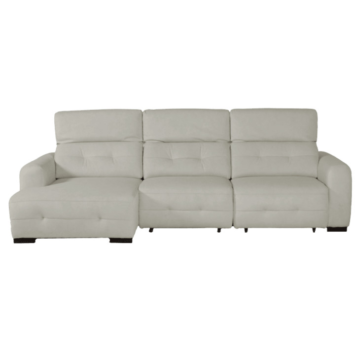 Salon d'angle gauche Saphire avec assise coulissantes blanc