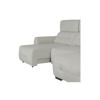 Salon d'angle gauche Saphire avec assise coulissantes blanc