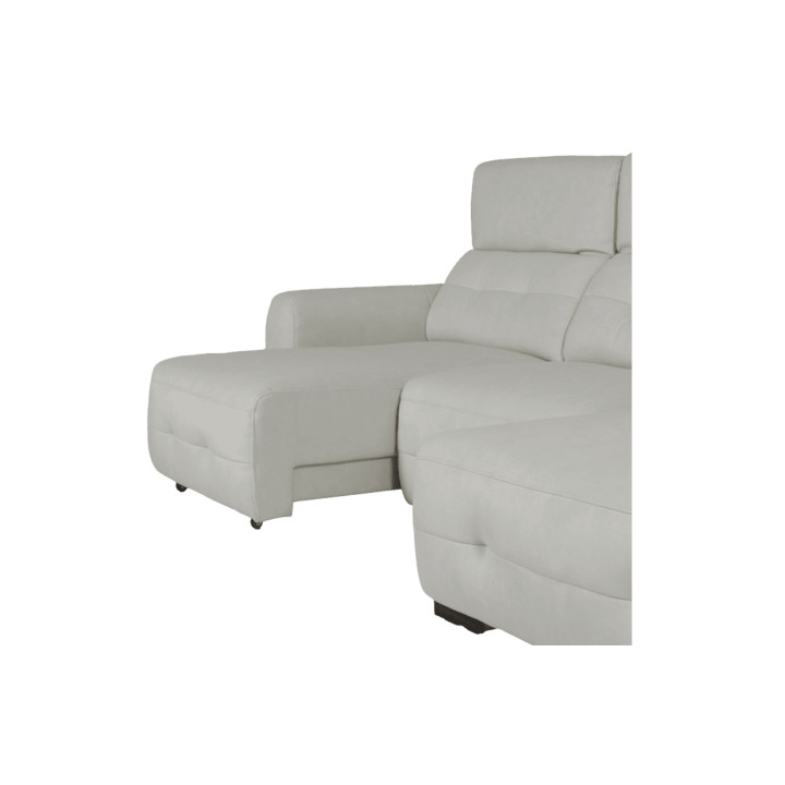 Salon d'angle gauche Saphire avec assise coulissantes blanc