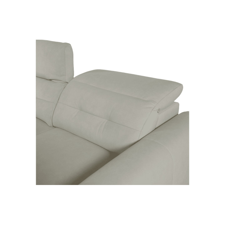 Salon d'angle gauche Saphire avec assise coulissantes blanc