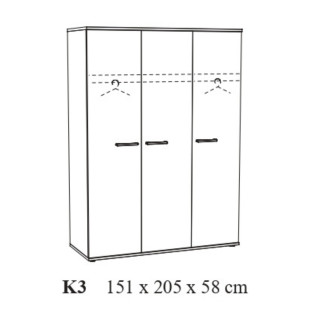 Armoire 3 portes Lola K3