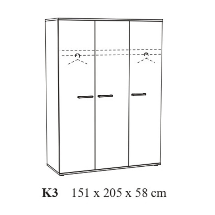 Armoire 3 portes Lola K3