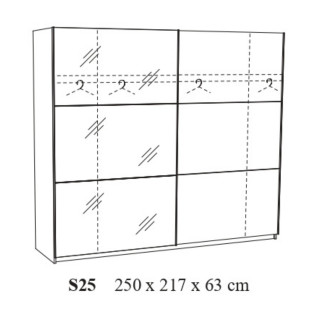 Armoire 2 portes coulissantes Lola 250 cm