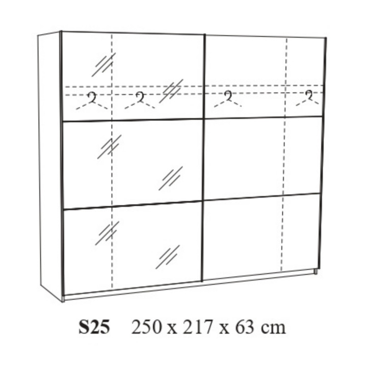 Armoire 2 portes coulissantes Lola 250 cm