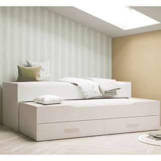 Lit gigogne Twist 90 x 200 cm blanc