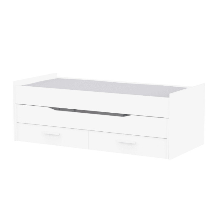 Lit gigogne Twist 90 x 200 cm blanc