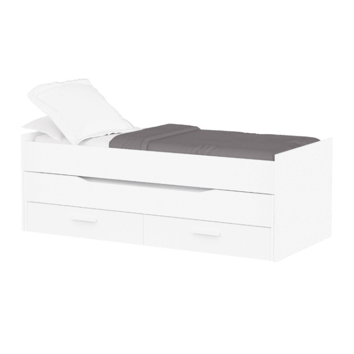 Lit gigogne Twist 90 x 200 cm blanc