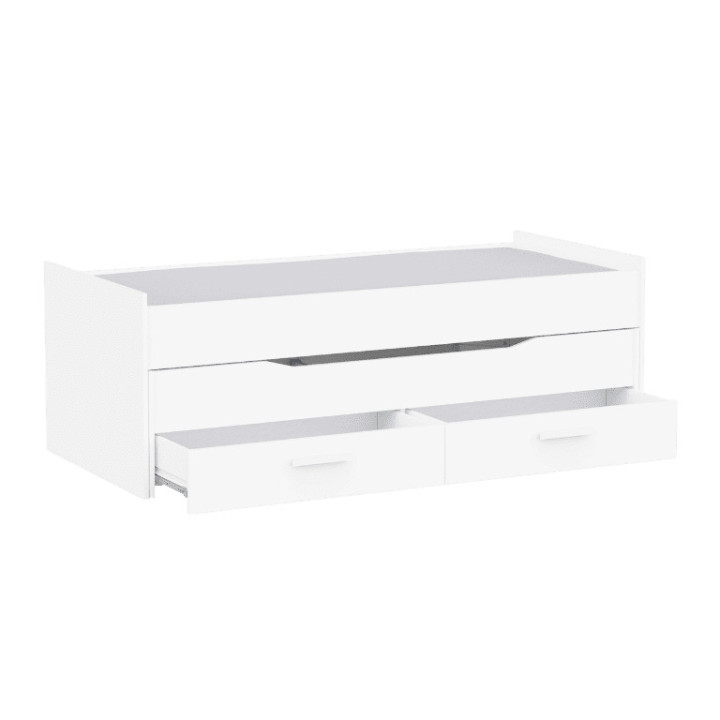 Lit gigogne Twist 90 x 200 cm blanc