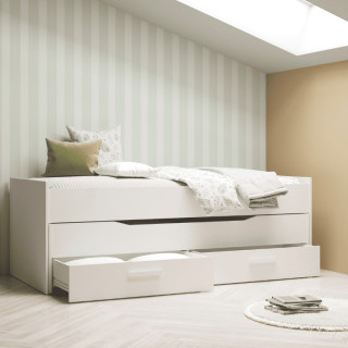Lit gigogne Twist 90 x 200 cm blanc