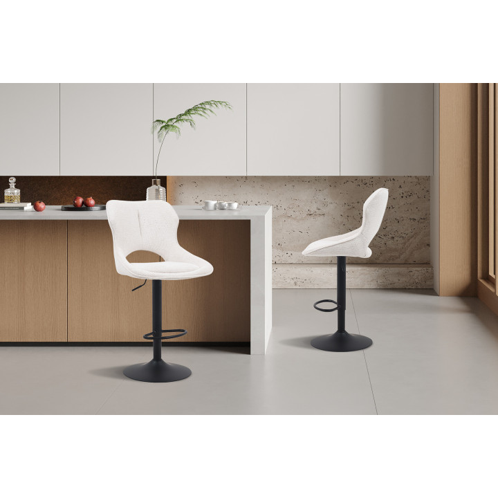 Chaise de bar Mori tissu Beige